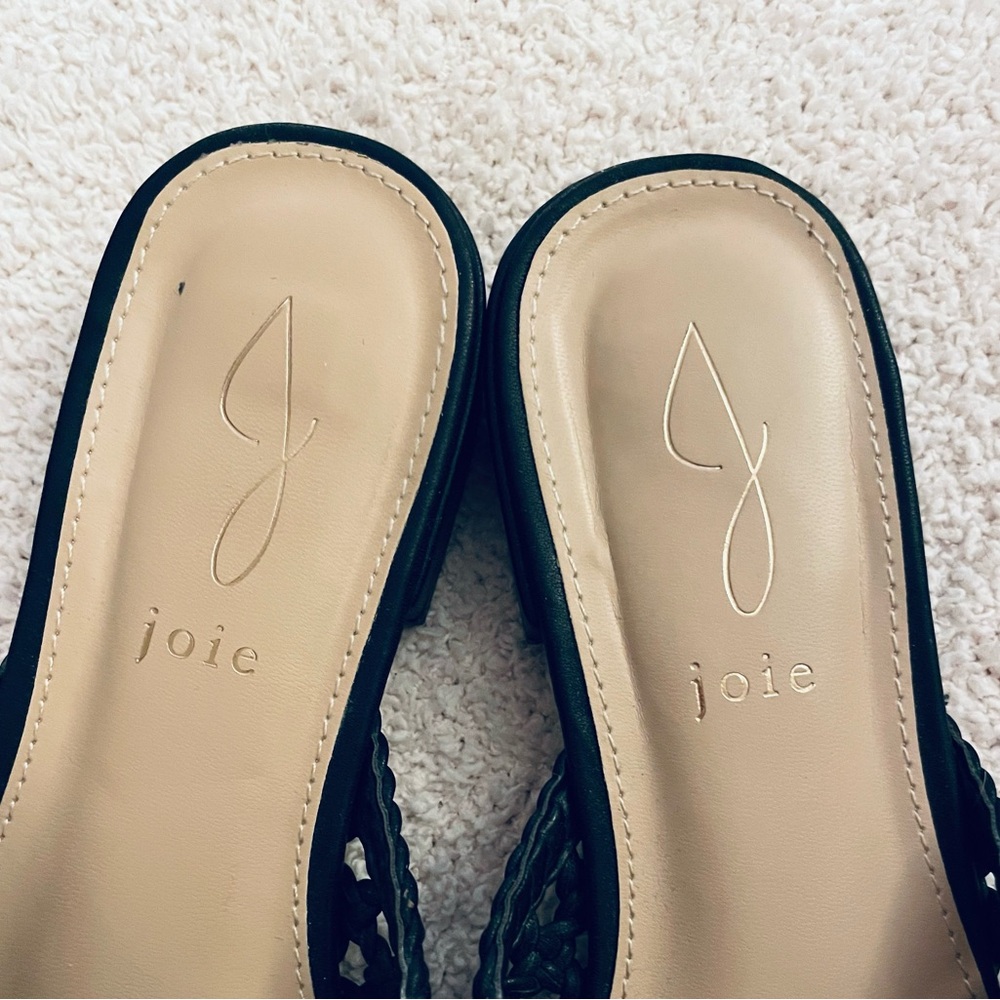 Joie Behold Black Woven Pointed Toe Mules/ no box/great condition - Picture 8 of 15